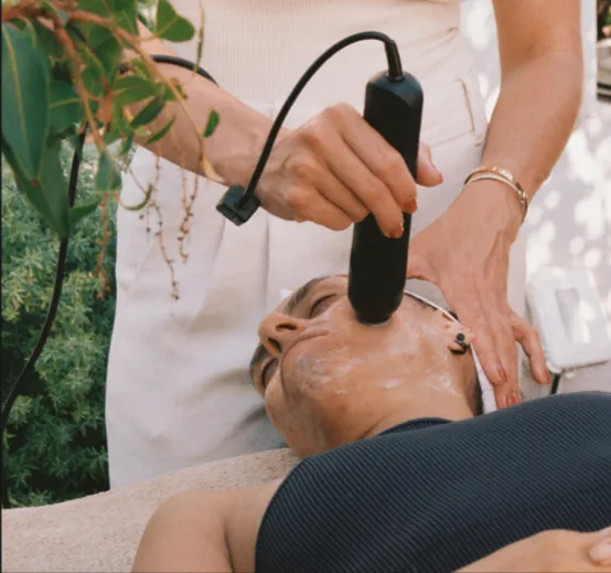 Facial treatment poolside at Soho House